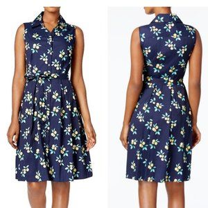 Charter Club Woman Sleeveless Belted Lemons Dress 18W